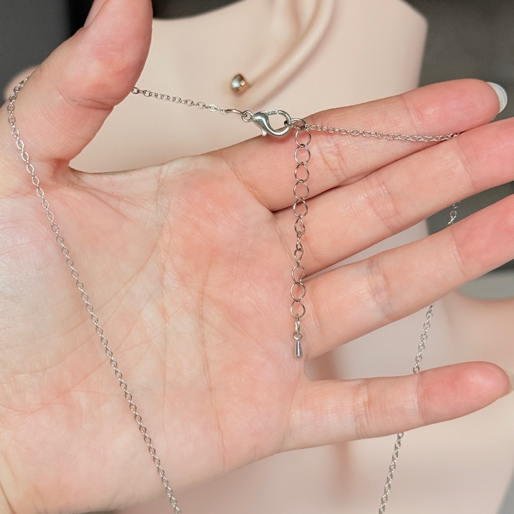 Silver Cubic Zirconia Cross Pendant Necklace - Picture 10 of 11